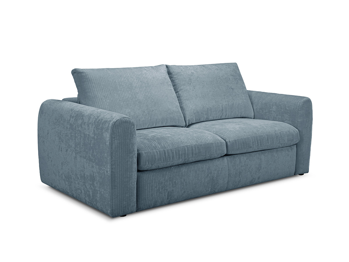 Canapé droit convertible ouverture express 3 places ARCHI tissu velours côtelé gaufré