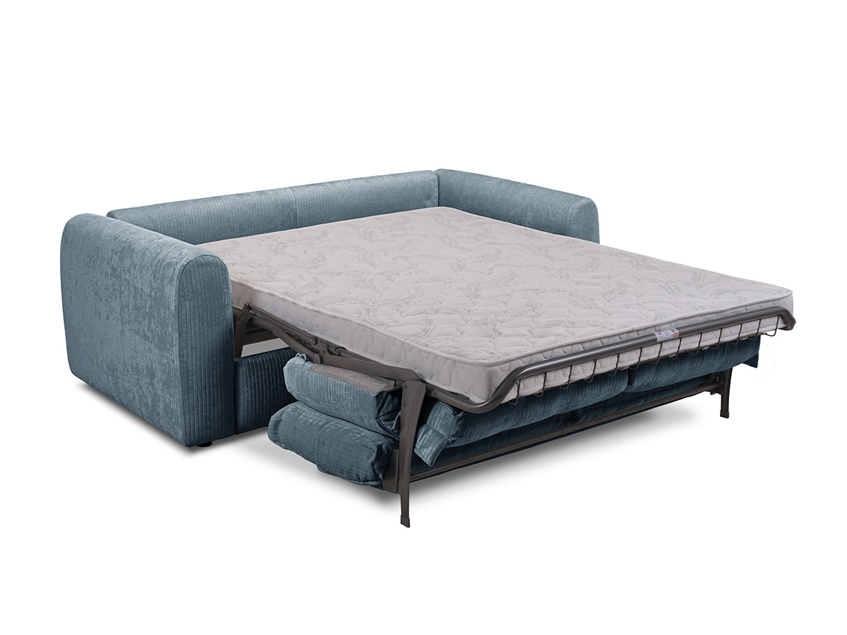Canapé droit convertible ouverture express 3 places ARCHI tissu velours côtelé gaufré