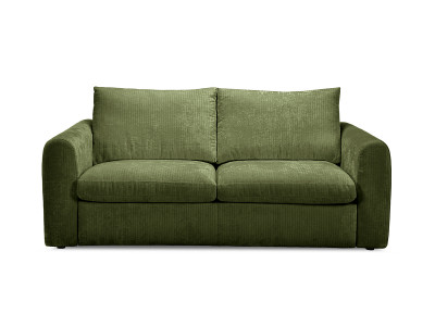 Canapé droit convertible ouverture express 3 places ARCHI tissu velours côtelé gaufré