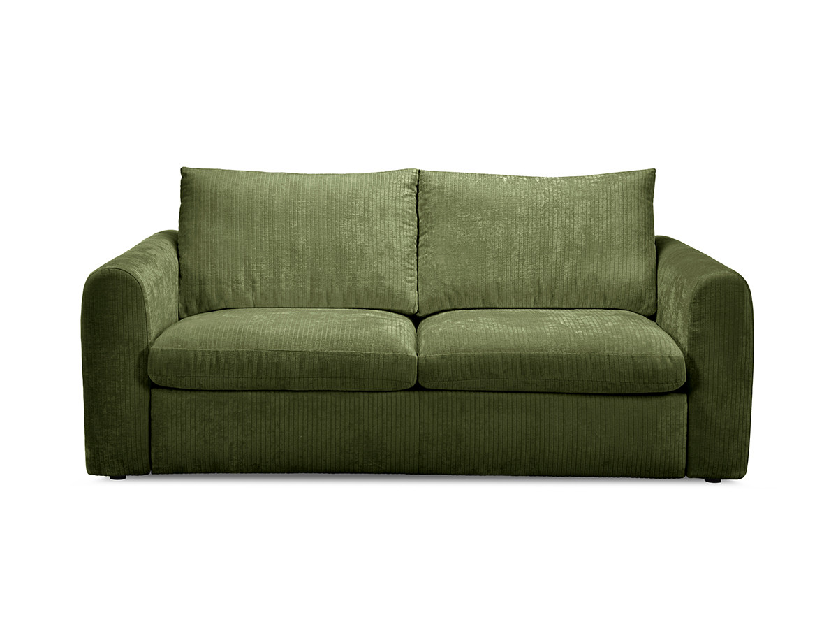 canapé droit convertible ouverture express 3 places archi tissu velours côtelé gaufré de couleur vert