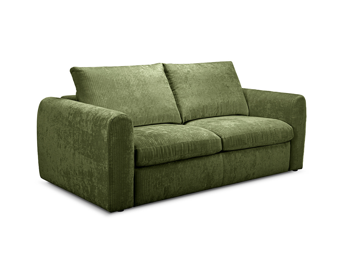 Canapé droit convertible ouverture express 3 places ARCHI tissu velours côtelé gaufré