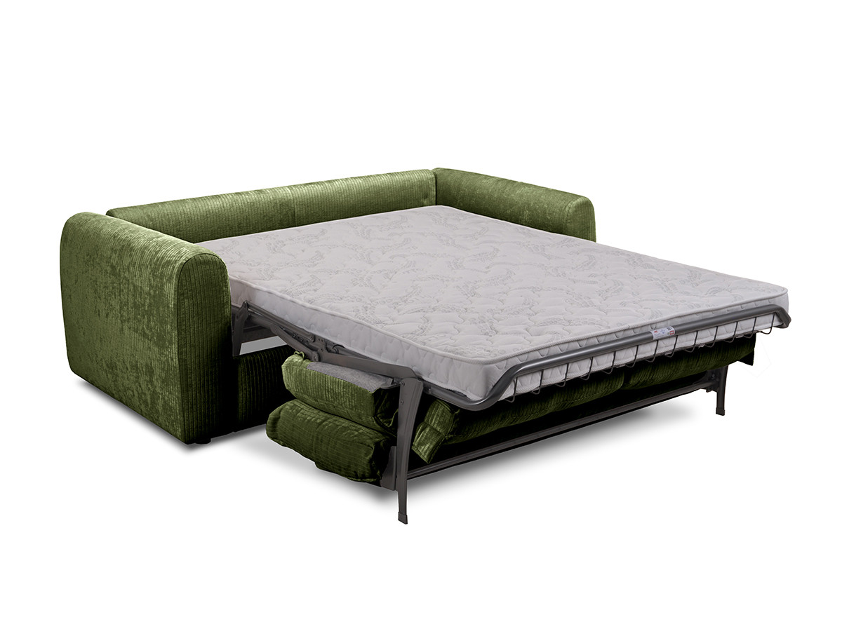 Canapé droit convertible ouverture express 3 places ARCHI tissu velours côtelé gaufré