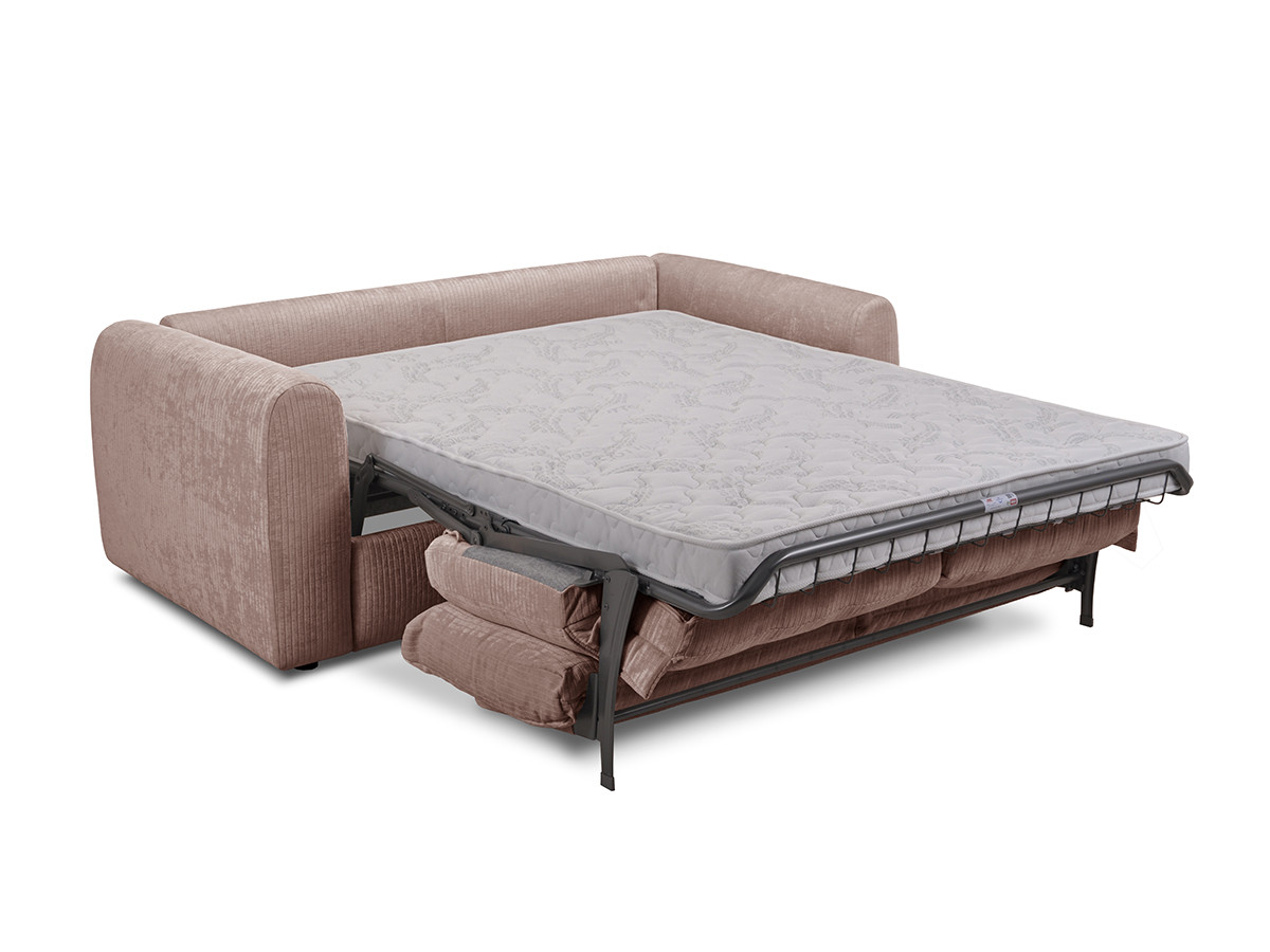 Canapé droit convertible ouverture express 3 places ARCHI tissu velours côtelé gaufré