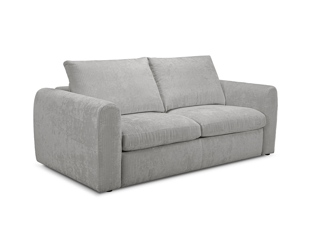 Canapé droit convertible ouverture express 3 places ARCHI tissu velours côtelé gaufré