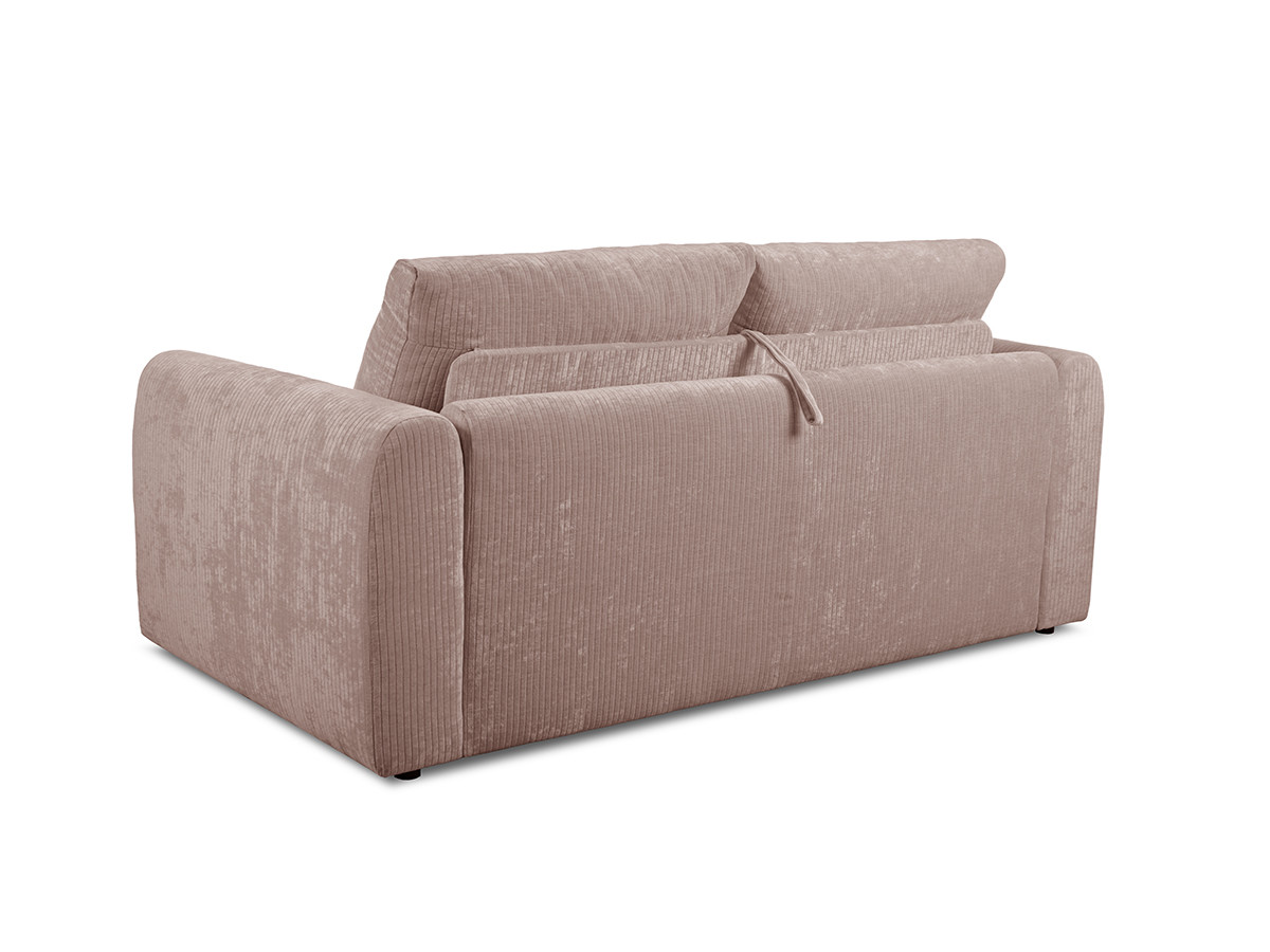 Canapé droit convertible ouverture express 3 places ARCHI tissu velours côtelé gaufré