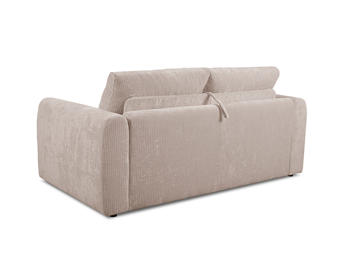Canapé droit convertible ouverture express 3 places ARCHI tissu velours côtelé gaufré