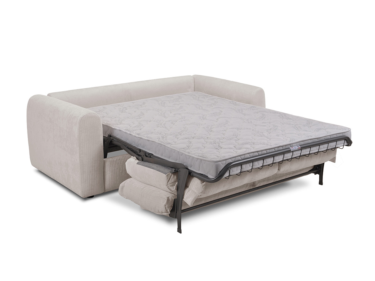 Canapé droit convertible ouverture express 3 places ARCHI tissu velours côtelé gaufré