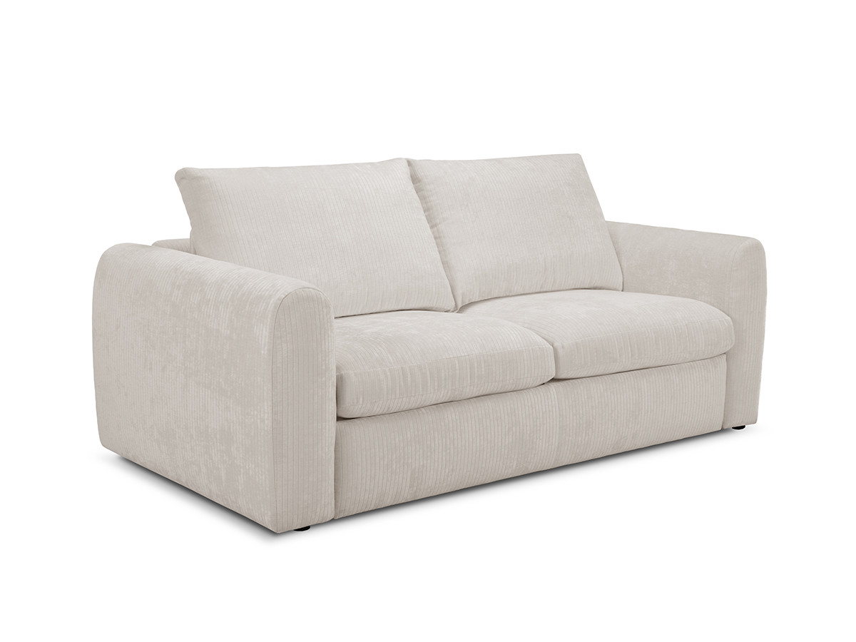 Canapé droit convertible ouverture express 3 places ARCHI tissu velours côtelé gaufré