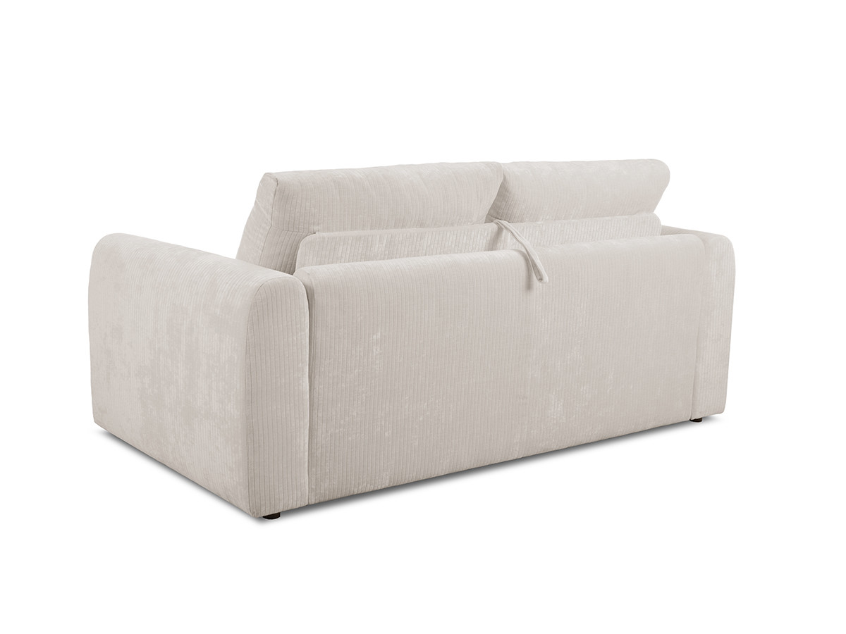 Canapé droit convertible ouverture express 3 places ARCHI tissu velours côtelé gaufré