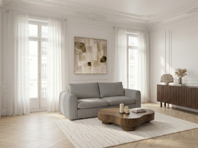 Canapé droit convertible ouverture express 3 places ARCHI tissu velours côtelé gaufré