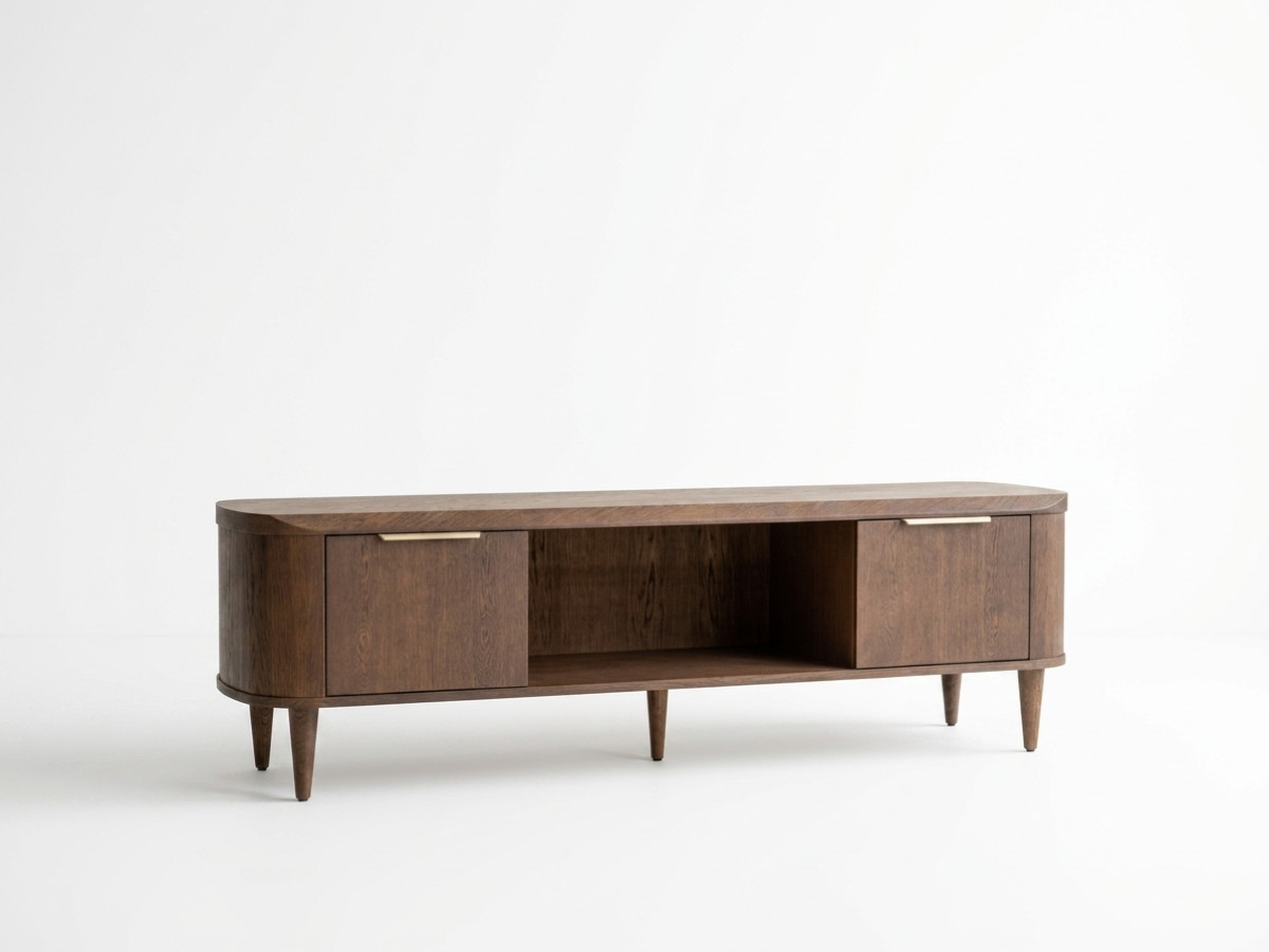 Tv-meubel 2 deuren 200 cm MAZARGUES eiken fineer
