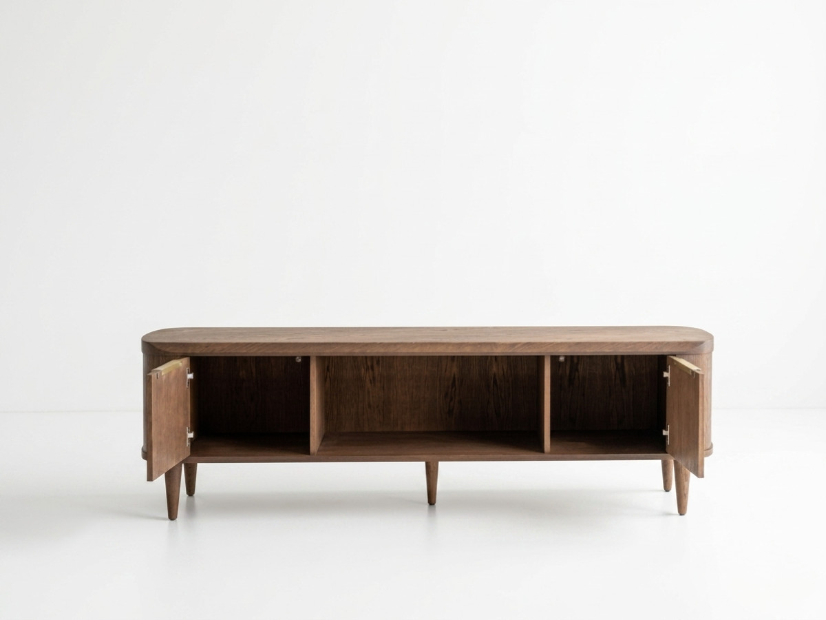 Tv-meubel 2 deuren 200 cm MAZARGUES eiken fineer