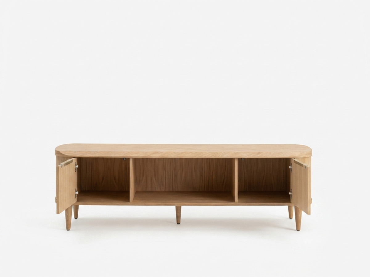 Tv-meubel 2 deuren 200 cm MAZARGUES eiken fineer