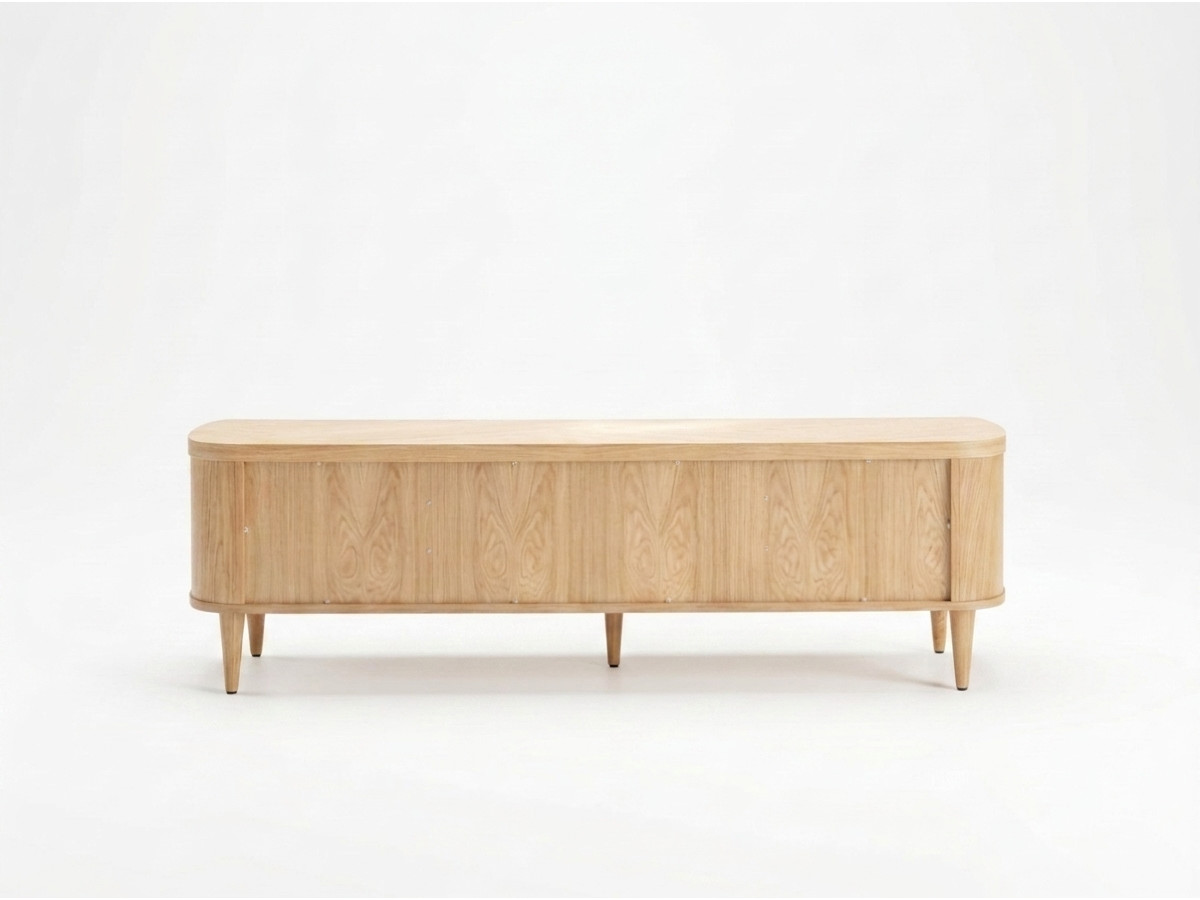 Tv-meubel 2 deuren 200 cm MAZARGUES eiken fineer