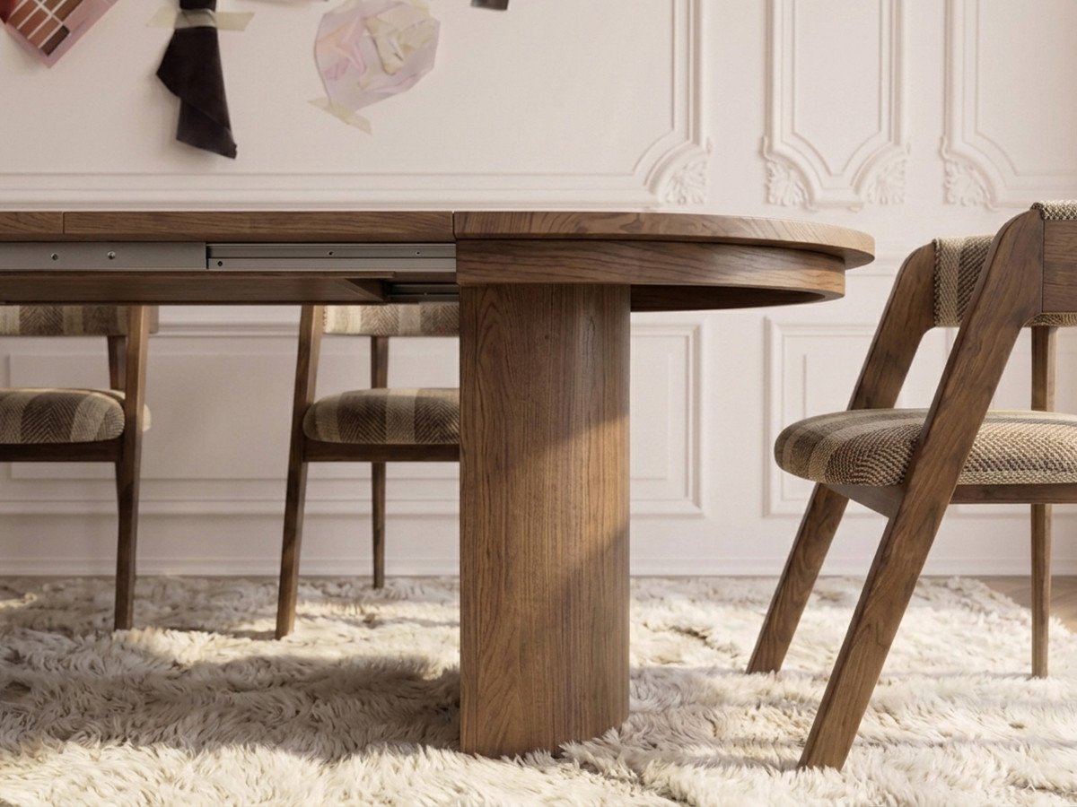 Ensemble PRADO avec table à manger extensible 110 à 210 cm + 4 chaises BASTIDE