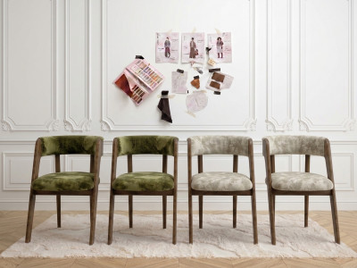 Lot de chaises BASTIDE tissu velours de soie