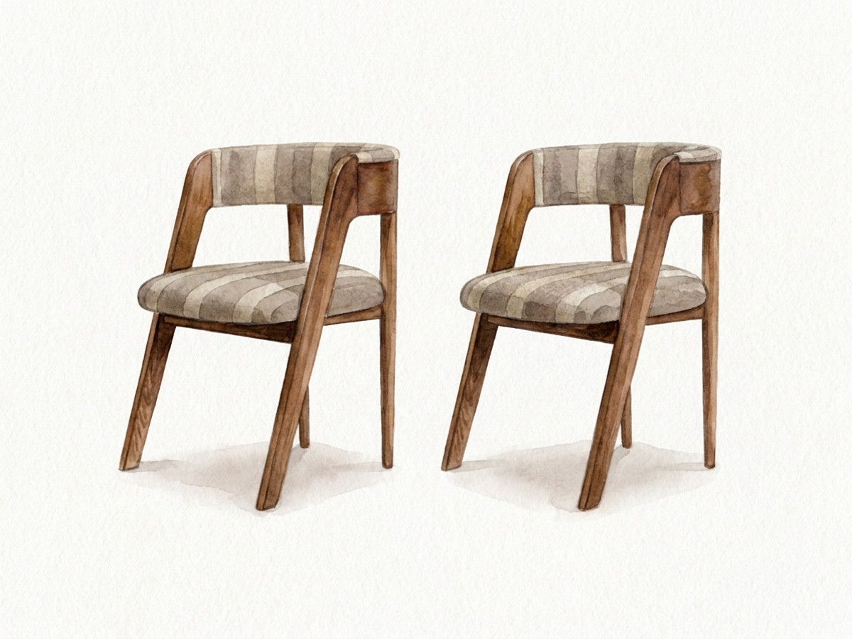 Lot de chaises BASTIDE tissu rayé