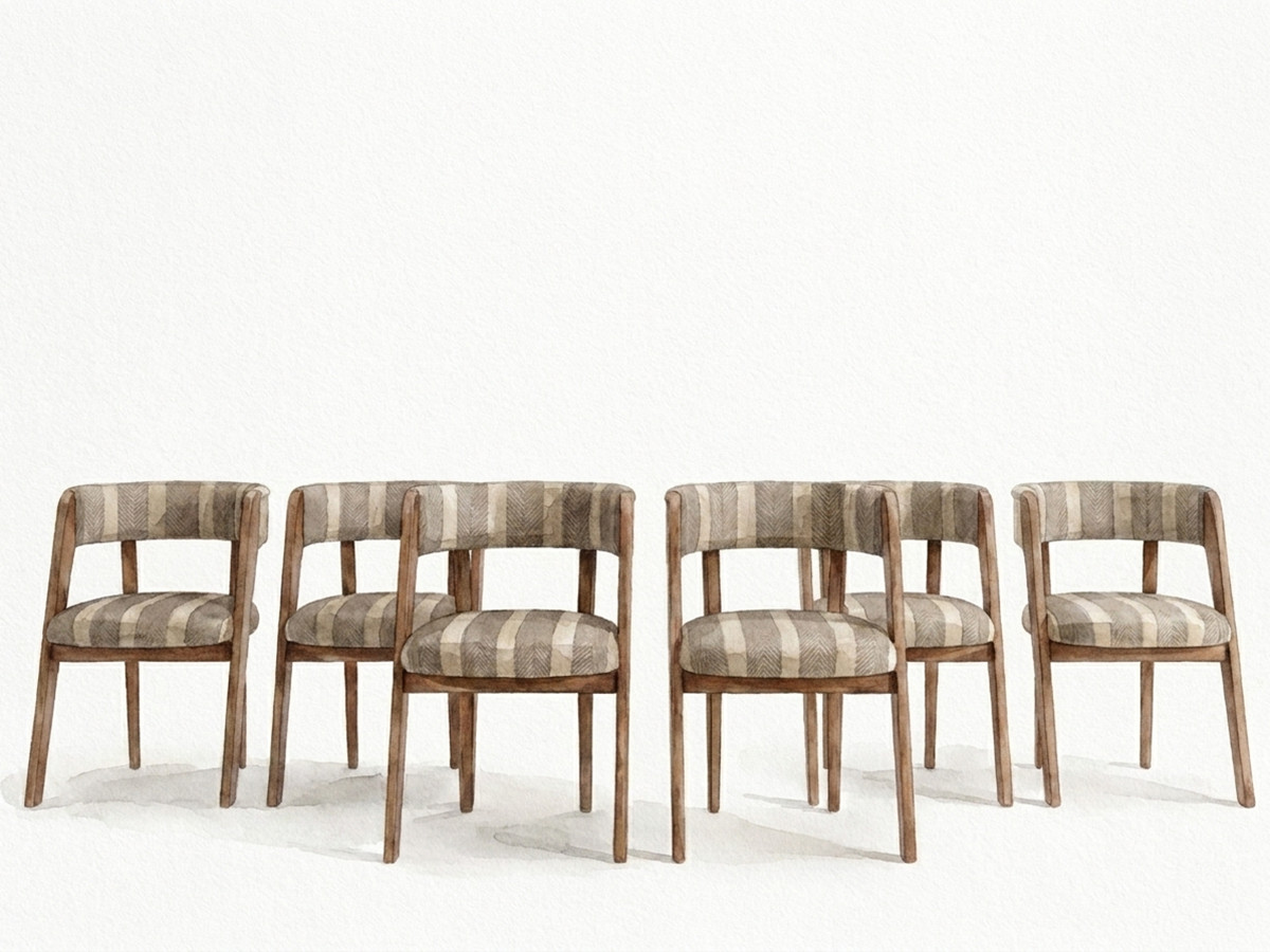 Lot de chaises BASTIDE tissu rayé