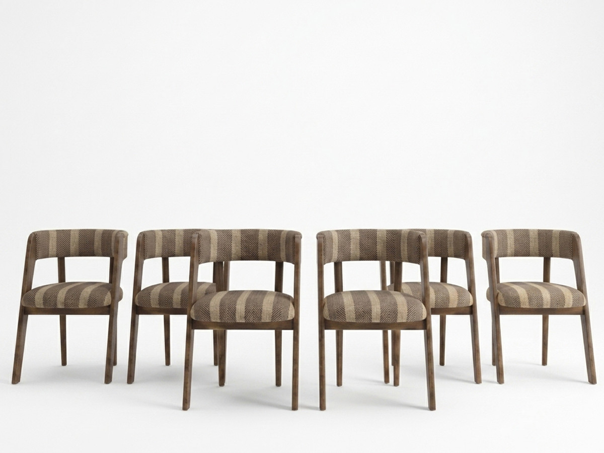 Lot de chaises BASTIDE tissu rayé
