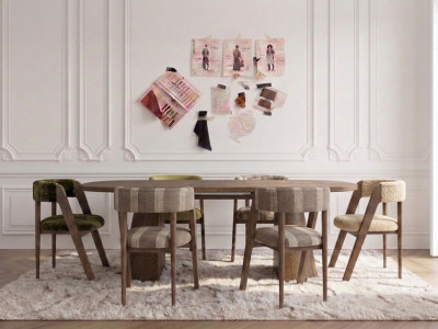 Ensemble MAZARGUES avec table à manger extensible 200 à 300 cm + 6 chaises BASTIDE