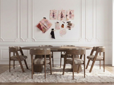 Ensemble MAZARGUES avec table à manger extensible 200 à 300 cm + 6 chaises BASTIDE