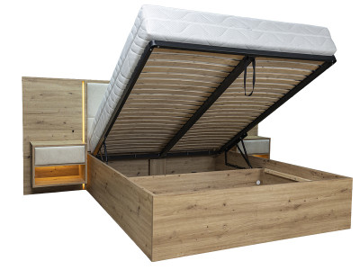 Lit coffre avec leds RYOKAN et chevets intégrés