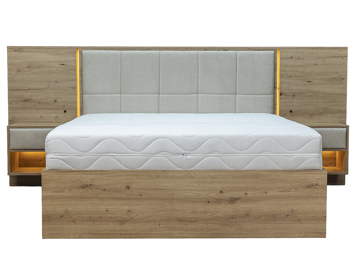 Lit coffre avec leds RYOKAN et chevets intégrés