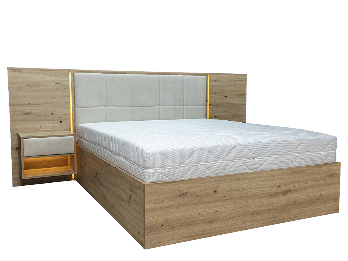 Lit coffre avec leds RYOKAN et chevets intégrés