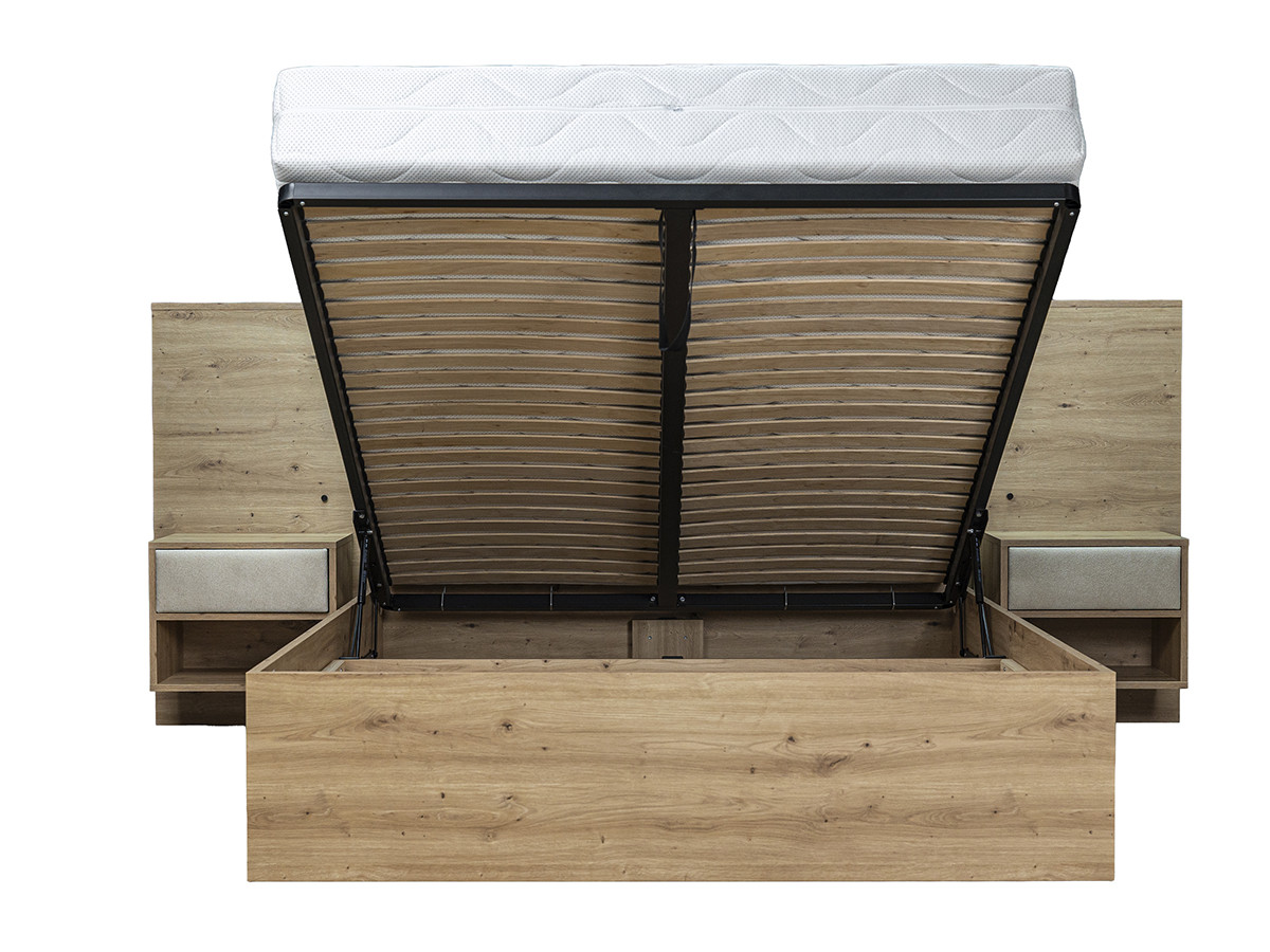 Lit coffre avec leds RYOKAN et chevets intégrés