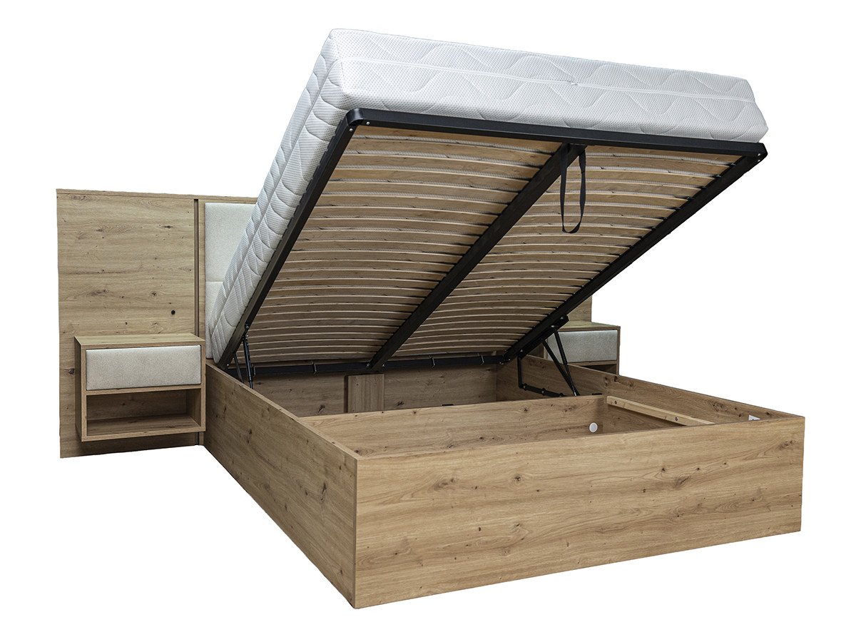 Lit coffre avec leds RYOKAN et chevets intégrés