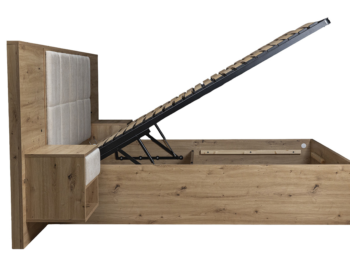 Lit coffre avec leds RYOKAN et chevets intégrés