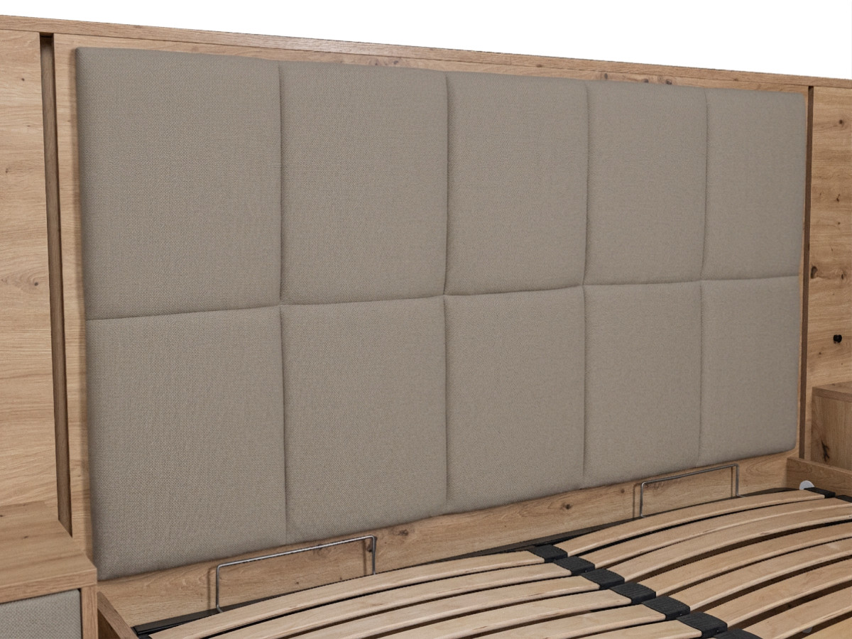RYOKAN opbergbed met ledverlichting en geïntegreerde nachtkastjes
