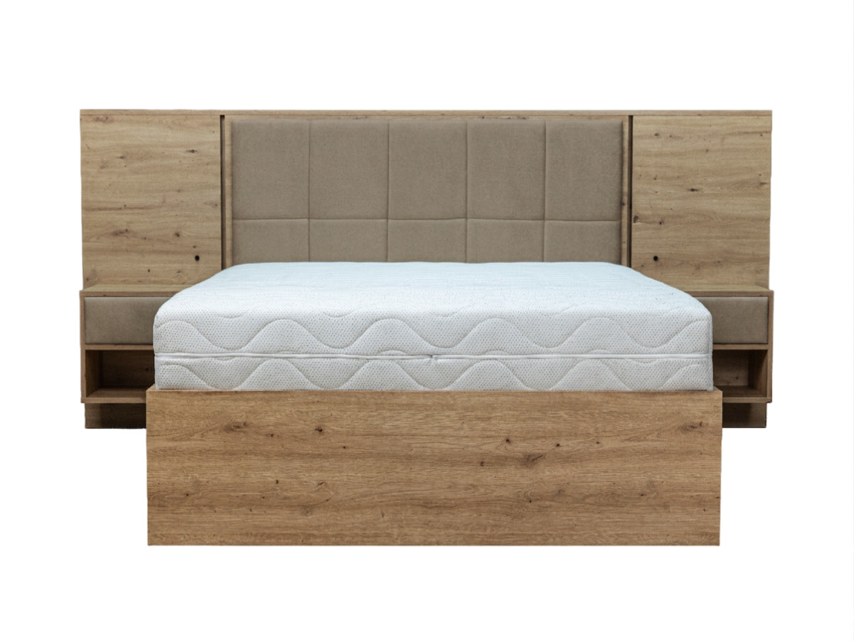 RYOKAN opbergbed met ledverlichting en geïntegreerde nachtkastjes