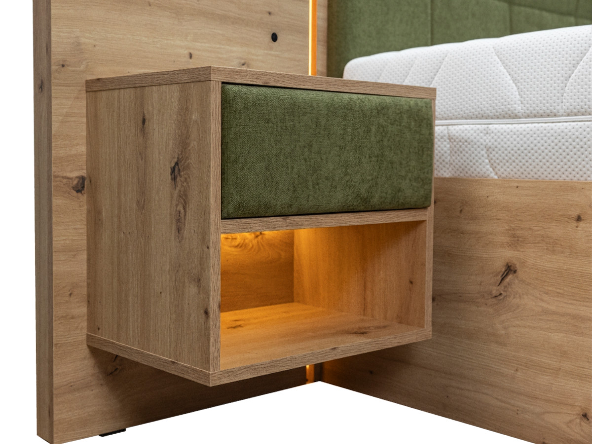 Lit coffre avec leds RYOKAN et chevets intégrés