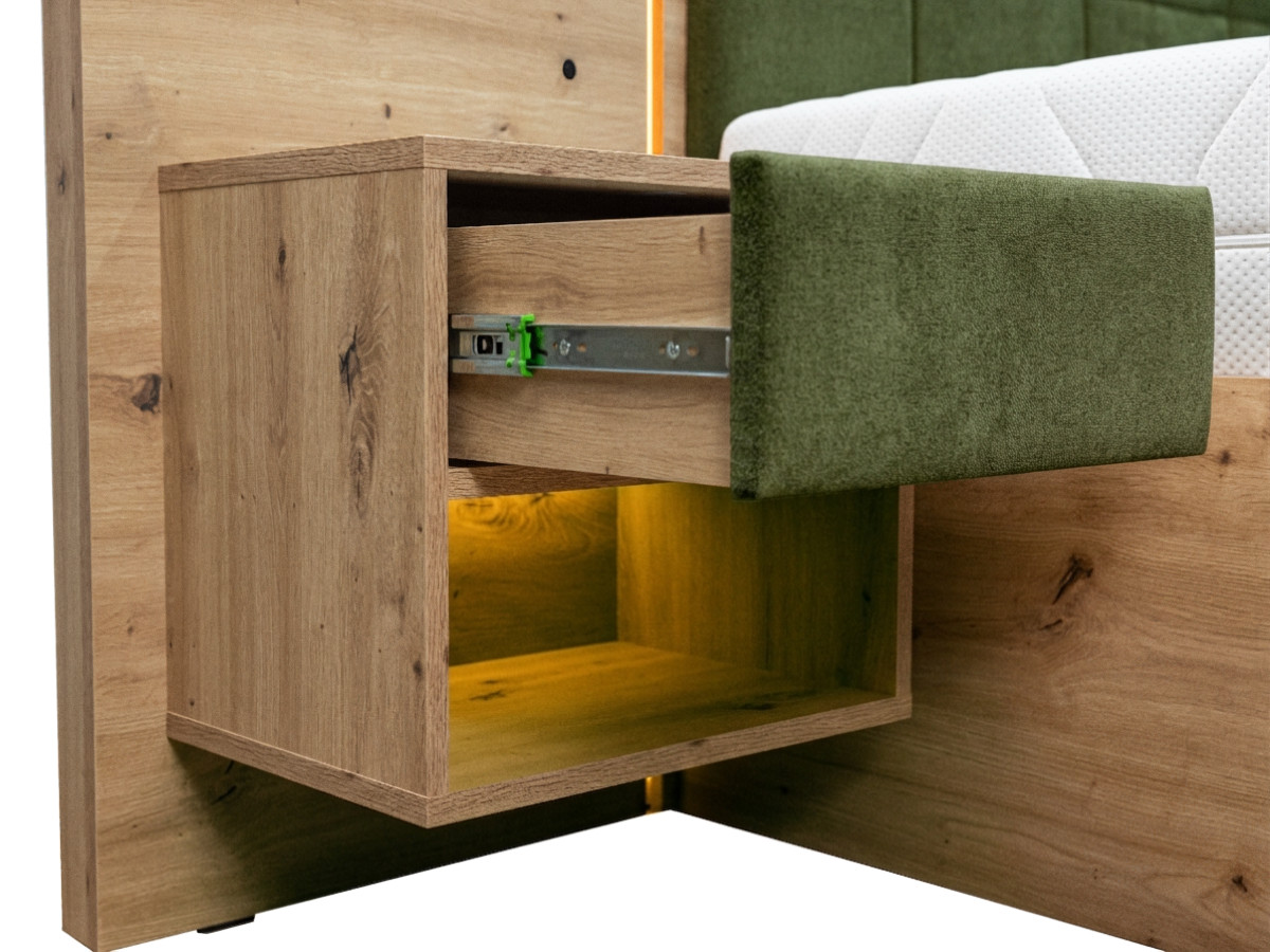 Lit coffre avec leds RYOKAN et chevets intégrés