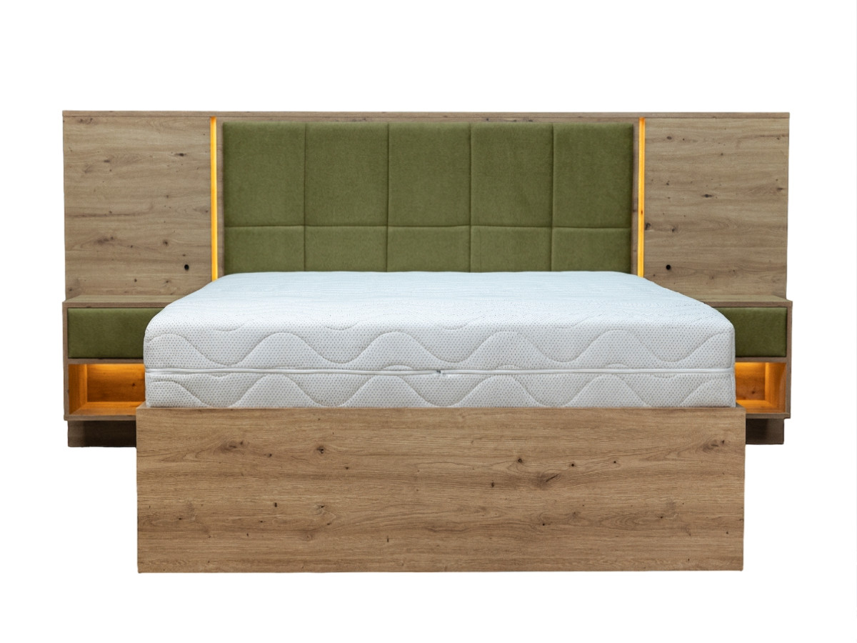 Lit coffre avec leds RYOKAN et chevets intégrés