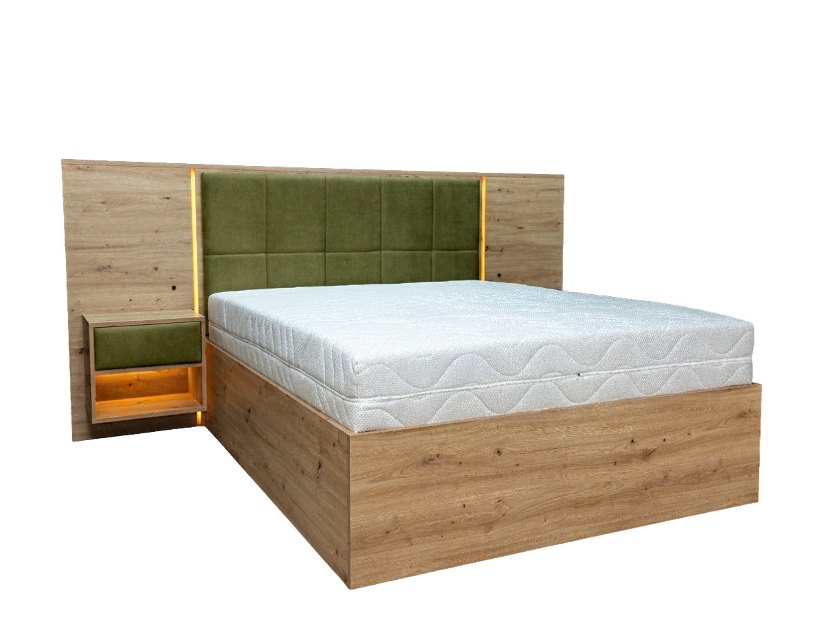 Lit coffre avec leds RYOKAN et chevets intégrés