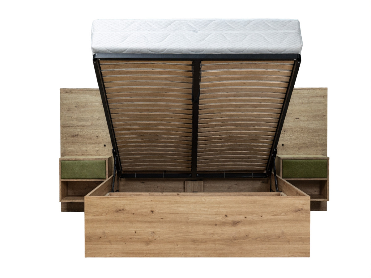 Lit coffre avec leds RYOKAN et chevets intégrés