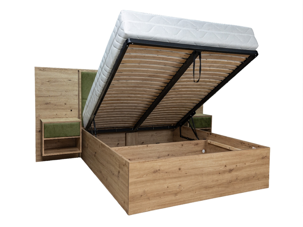 Lit coffre avec leds RYOKAN et chevets intégrés