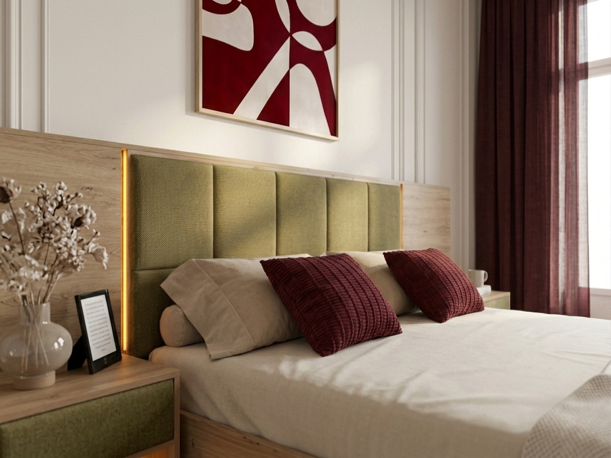 Lit coffre avec leds RYOKAN et chevets intégrés vert — vue 6