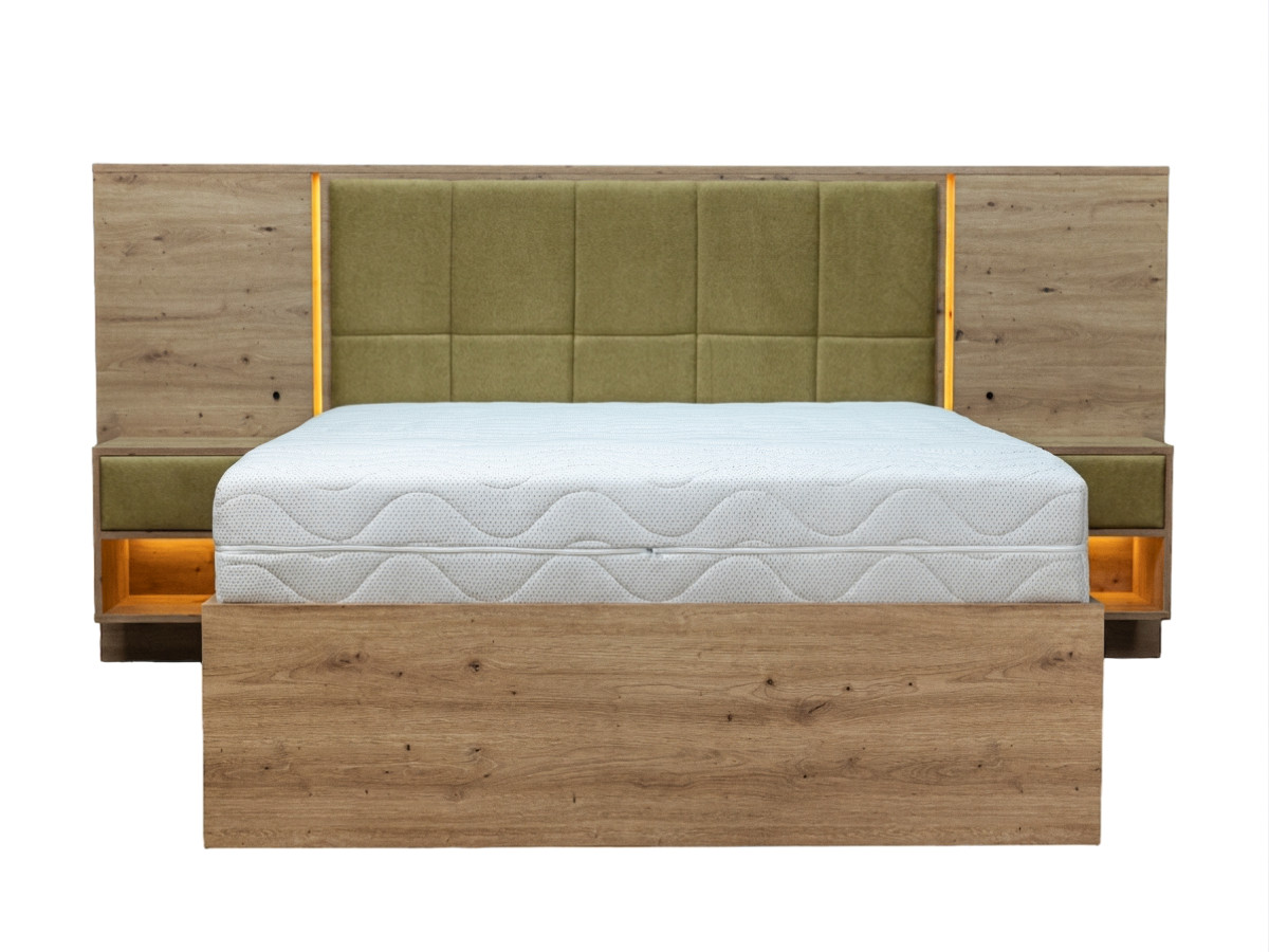 Lit coffre avec leds RYOKAN et chevets intégrés