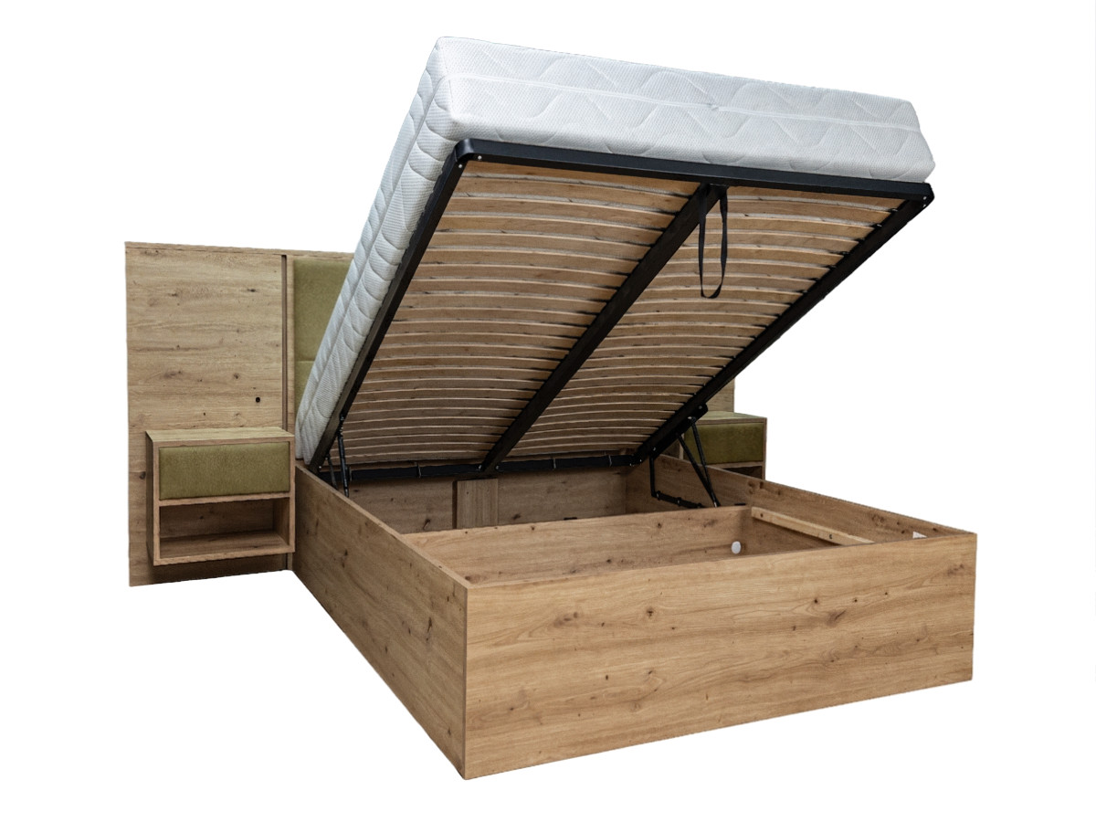Lit coffre avec leds RYOKAN et chevets intégrés