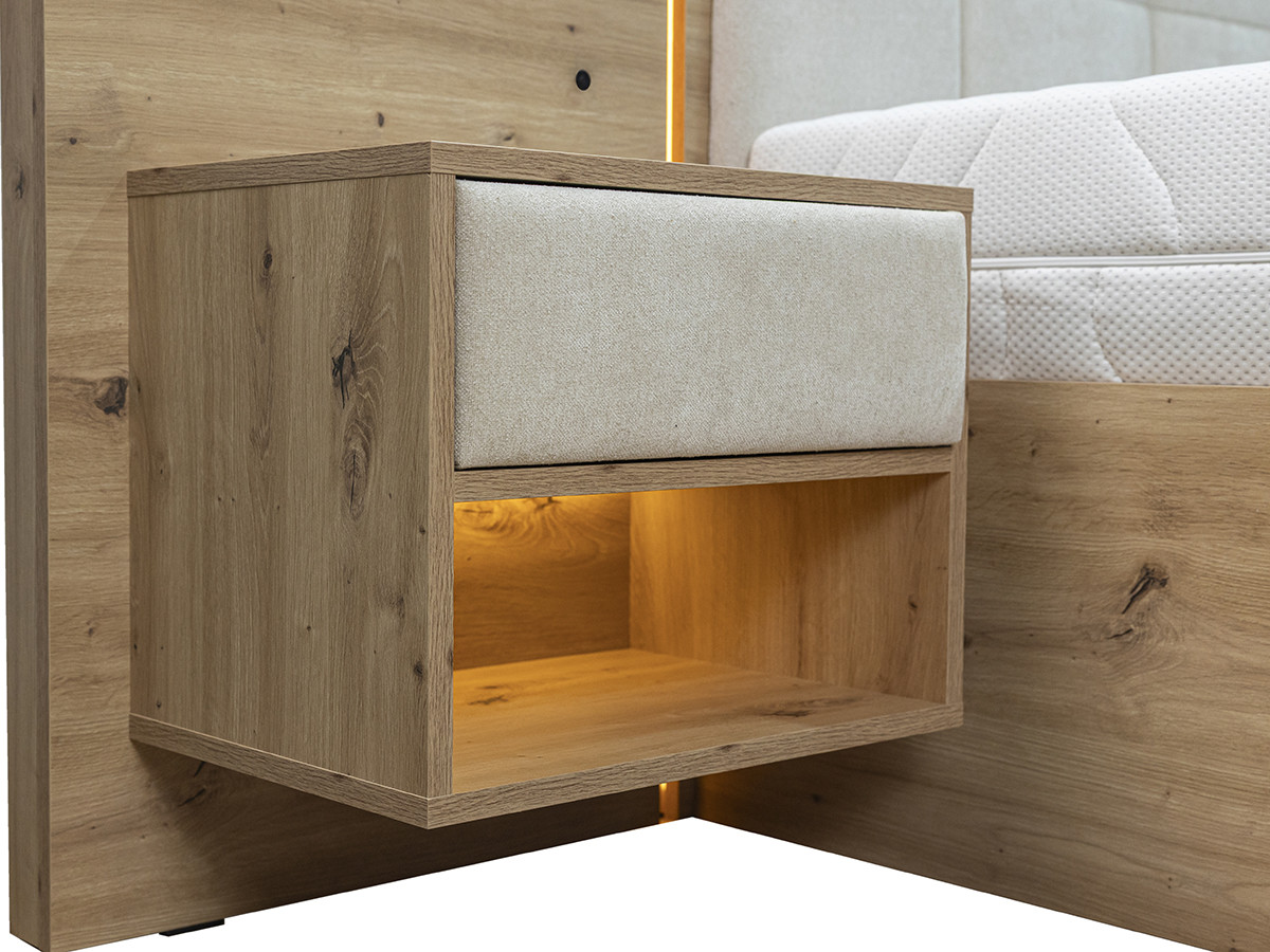 Lit coffre avec leds RYOKAN et chevets intégrés