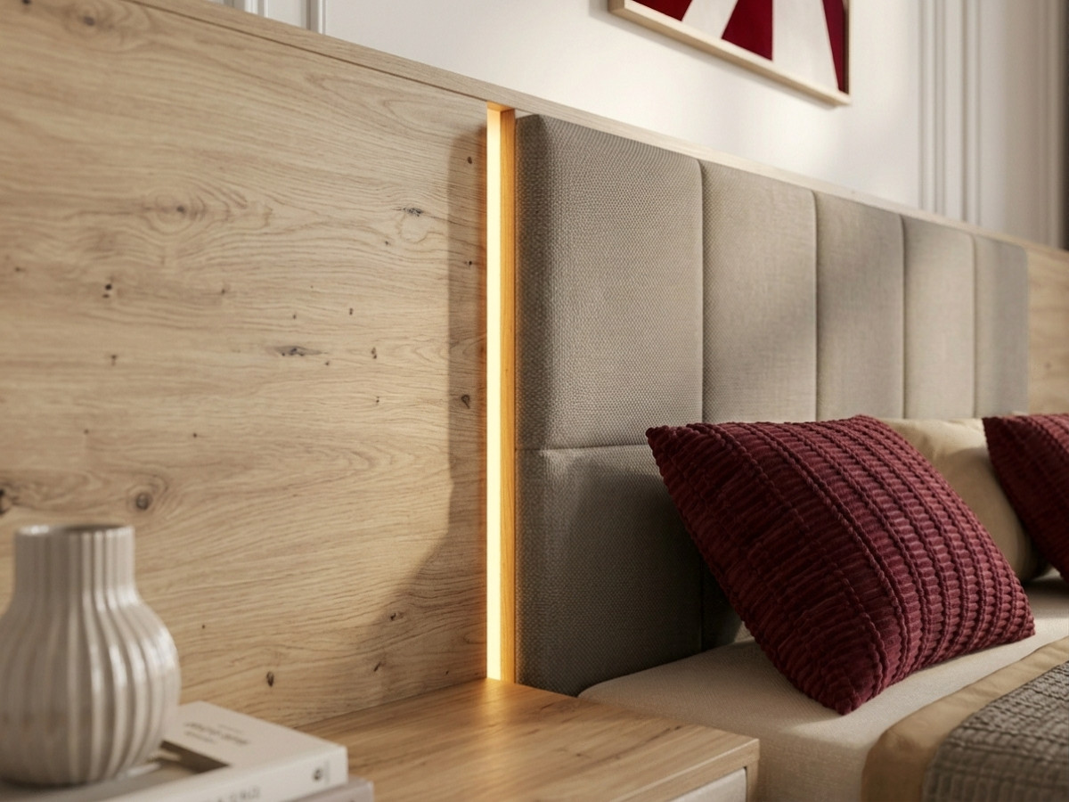 Lit coffre avec leds RYOKAN et chevets intégrés