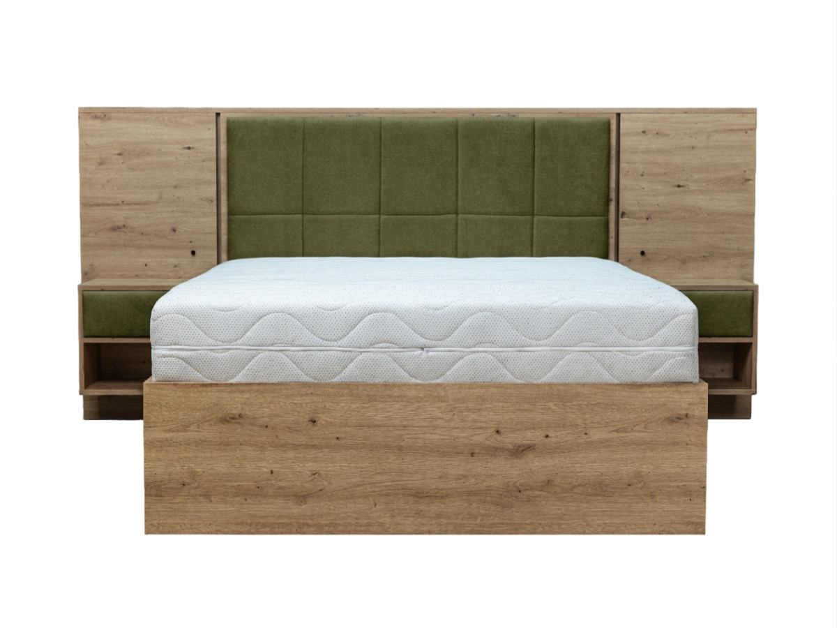 RYOKAN opbergbed met ledverlichting en geïntegreerde nachtkastjes