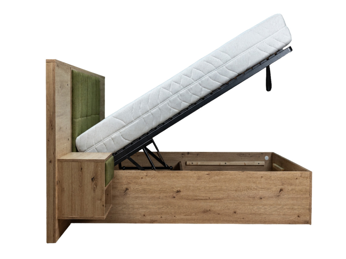 RYOKAN opbergbed met ledverlichting en geïntegreerde nachtkastjes