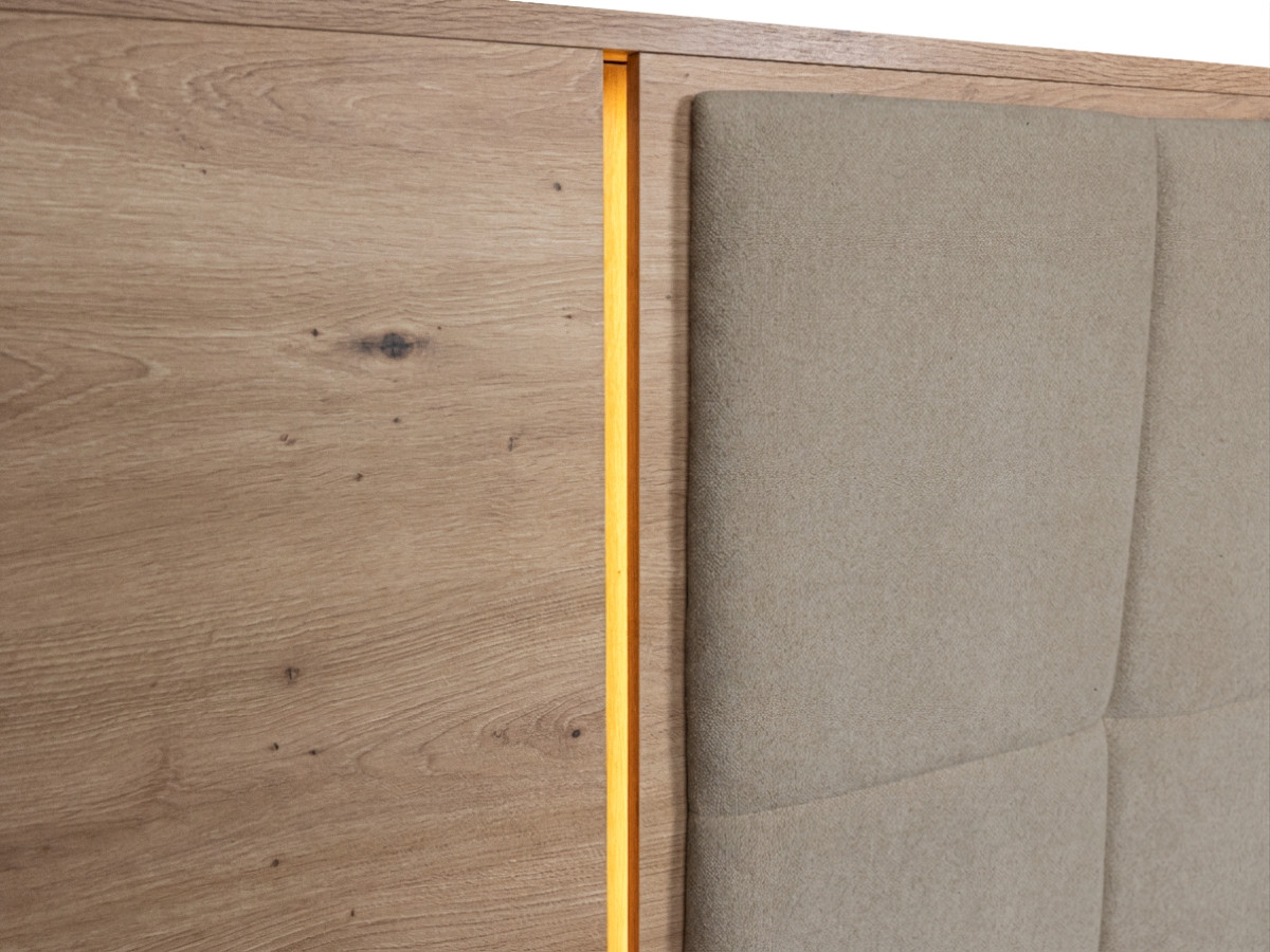 RYOKAN opbergbed met ledverlichting en geïntegreerde nachtkastjes