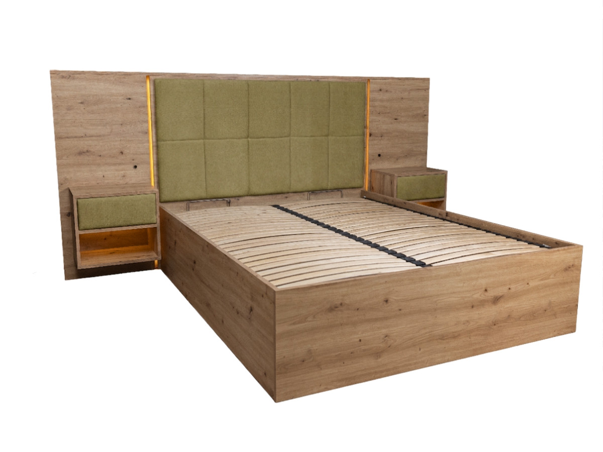 Lit coffre avec leds RYOKAN et chevets intégrés