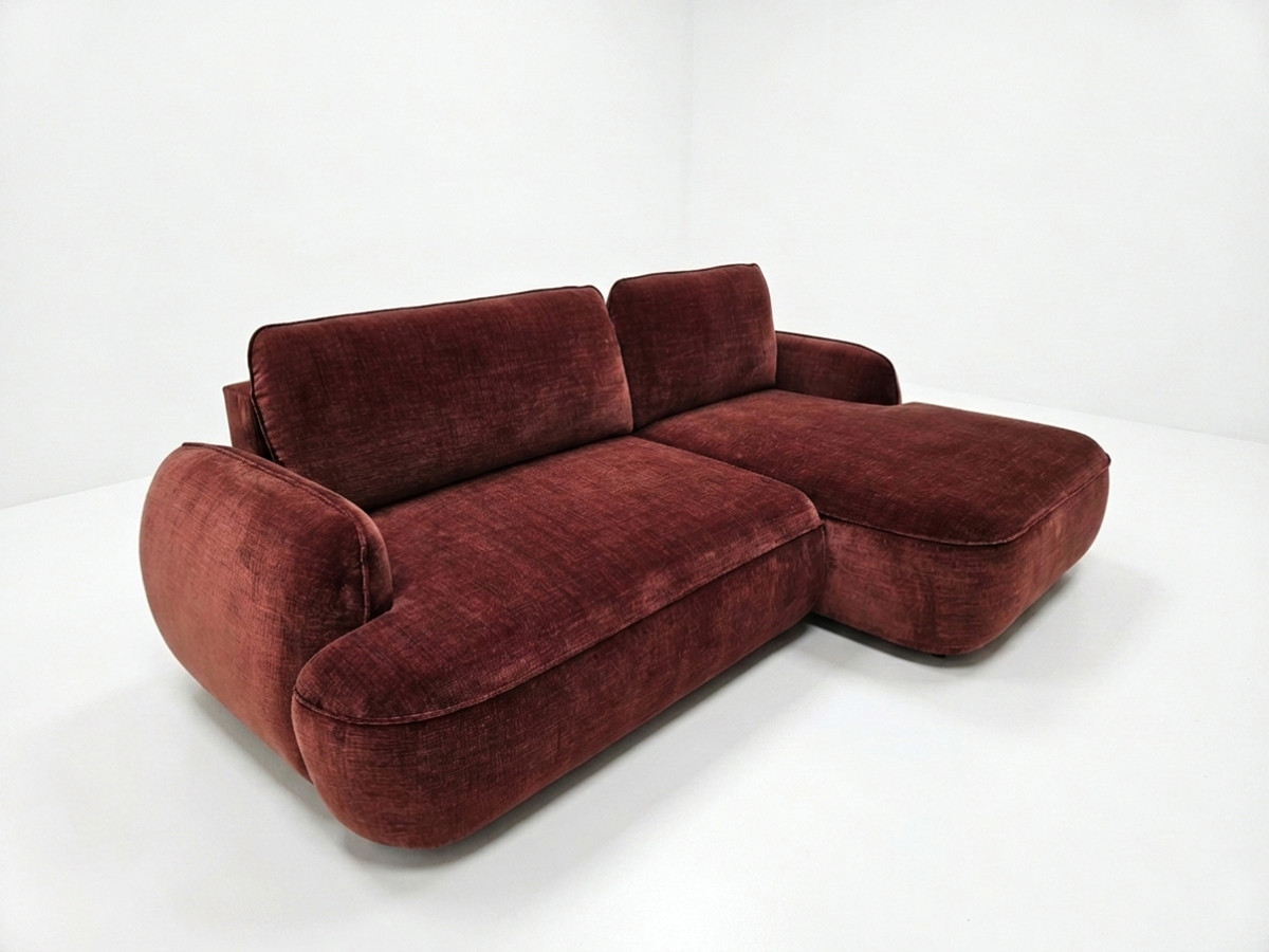 Canapé d'angle convertible CELESTE tissu lisse