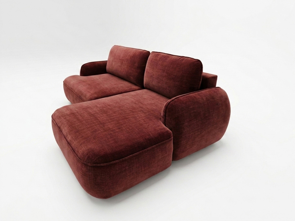 Canapé d'angle convertible CELESTE tissu lisse